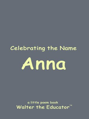 cover image of Celebrating the Name Anna